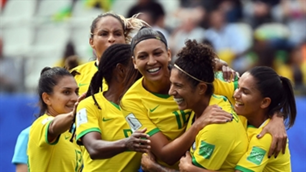 Cristiane's monster header gives Brazil a 1-0 lead