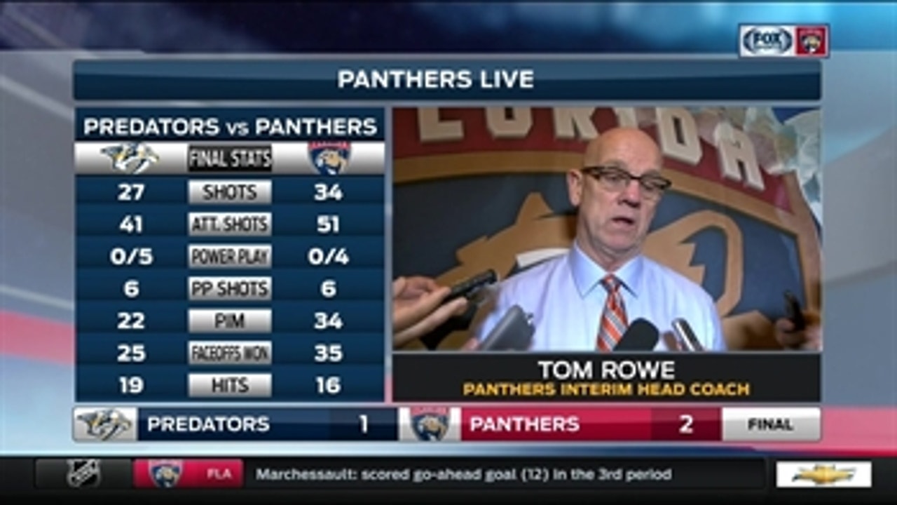 Tom Rowe - Panthers vs. Predators postgame press conference