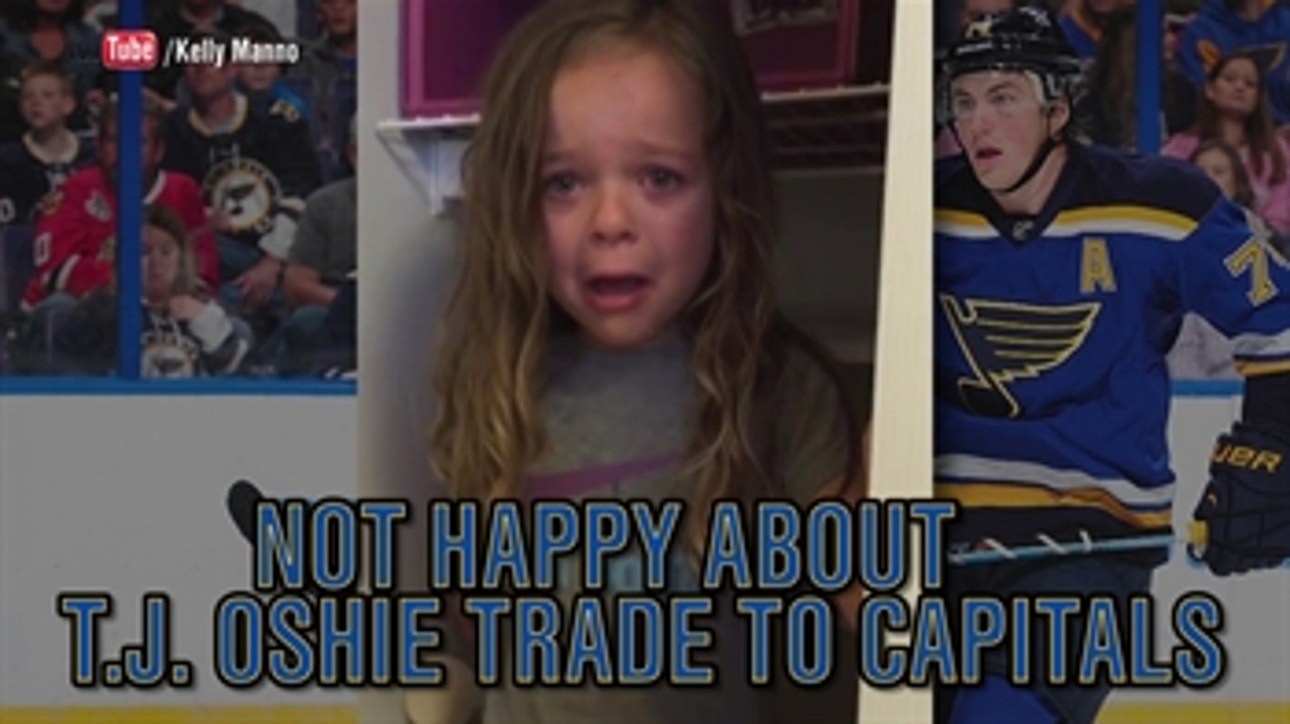 5-year-old girl cries over T. J. Oshie trade.