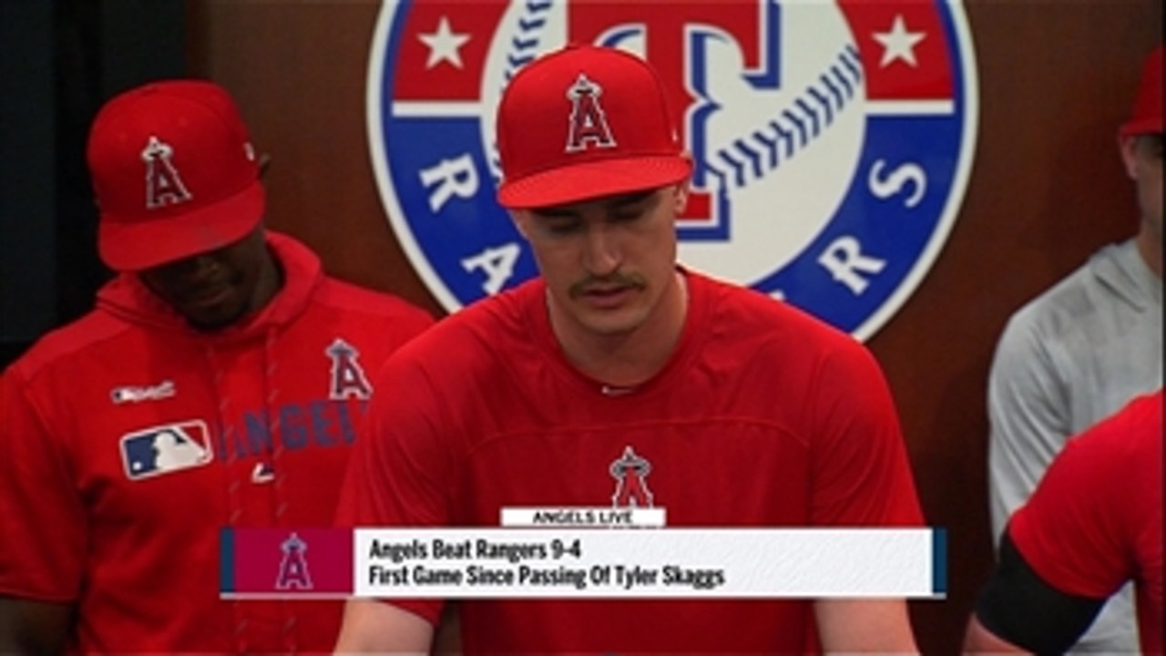 Andrew Heaney tears up speaking about Tyler Skaggs' memory