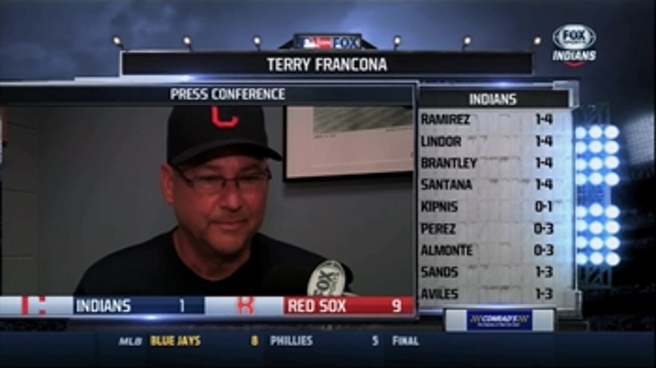 What does Francona think of Bauer's recent struggles?