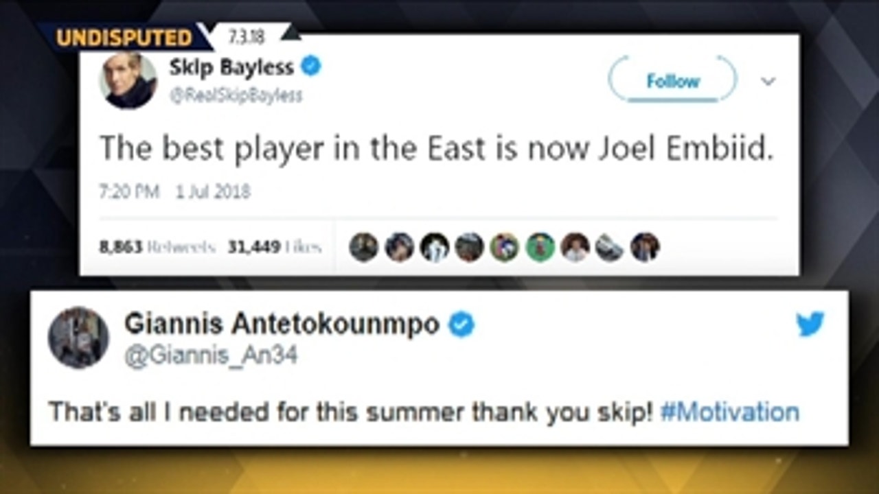 Skip Bayless reacts to Giannis' response to his tweet
