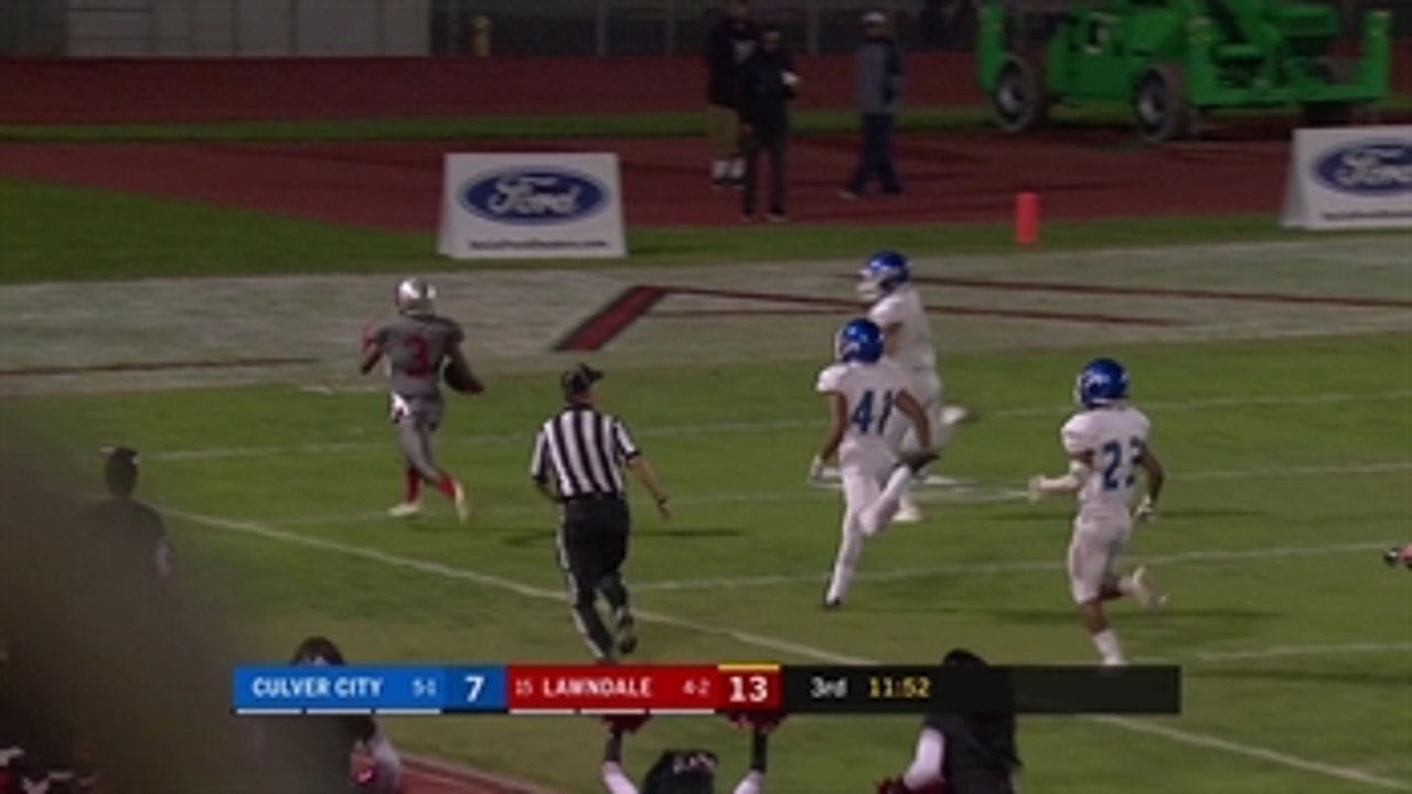 Week 7: Jonathan Watson to the house for Lawndale on long KO for TD