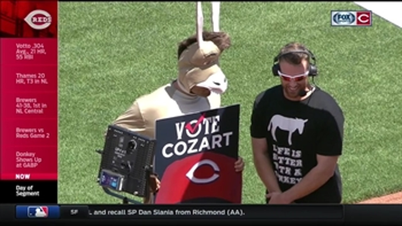 Joey Votto dons donkey suit to get ASG votes for Zack Cozart