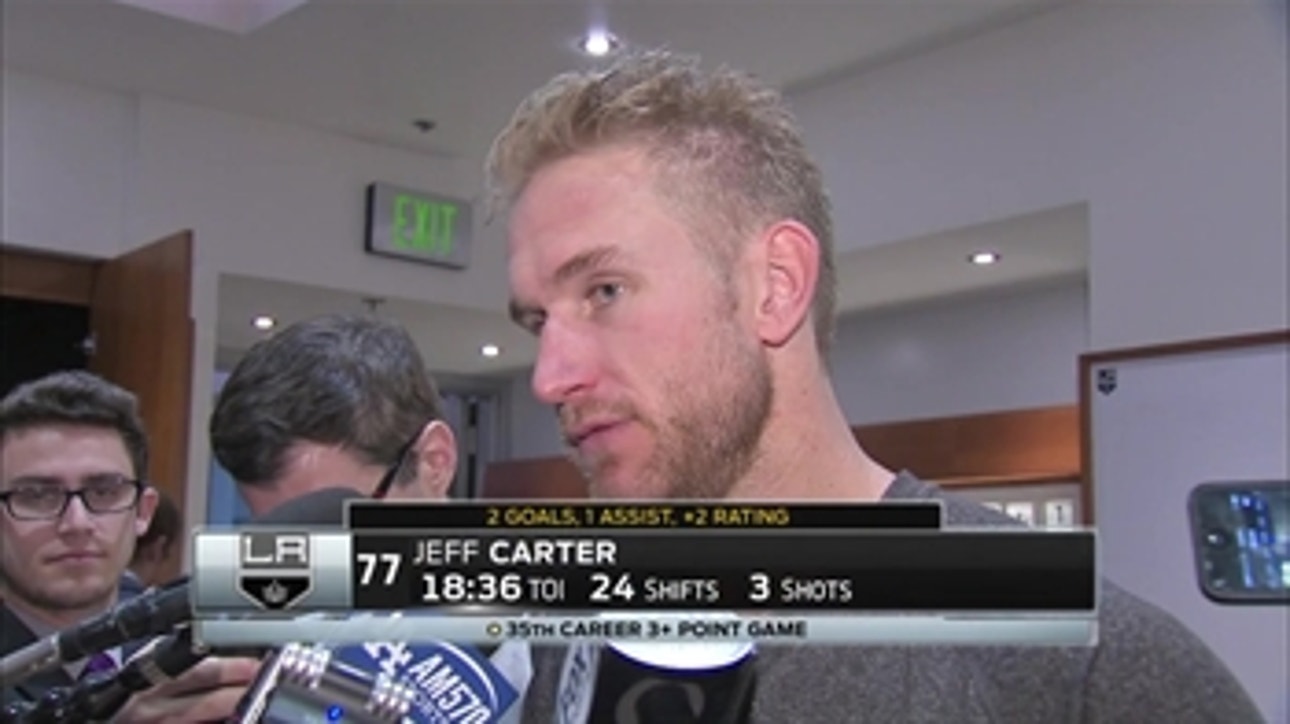 Jeff Carter said the Kings 'still have a long ways to go' despite 3-0 win