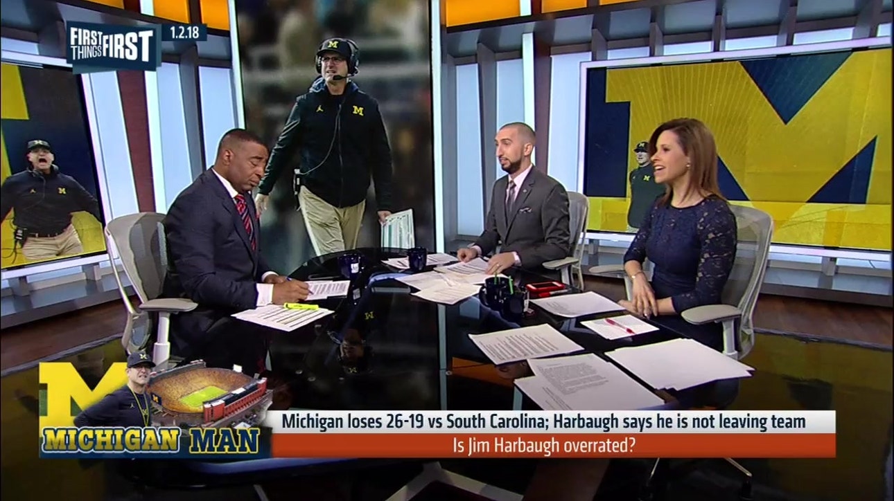 Michigan loses to South Carolina in Outback Bowl - Is Jim Harbaugh overrated?  ' FIRST THINGS FIRST