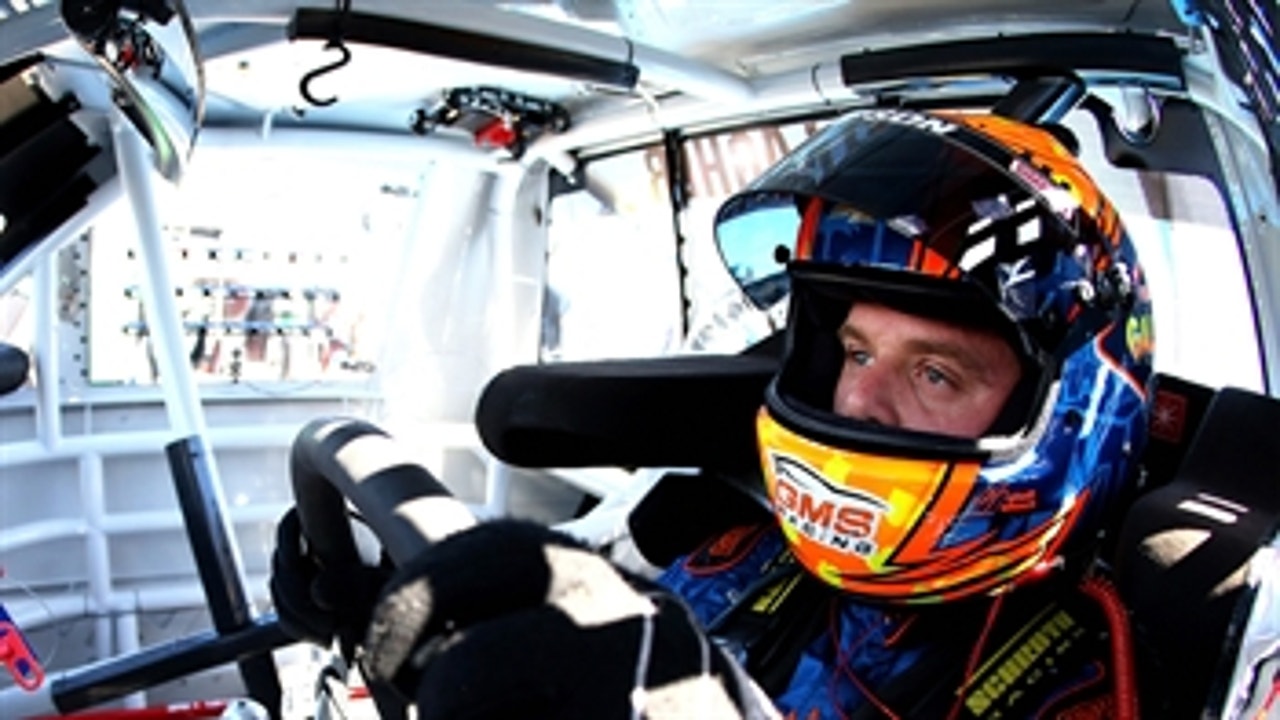 Spencer Gallagher tells Michael Waltrip why he stepped out from behind the wheel