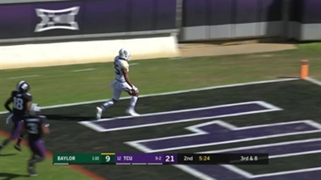Trestan Ebner slices through the Horned Frogs' defense and takes it 58 yards to the house