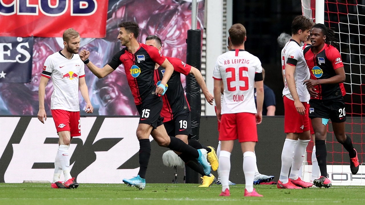 Hertha Berlin deny Leipzig second place with late penalty kick, force 2-2 draw