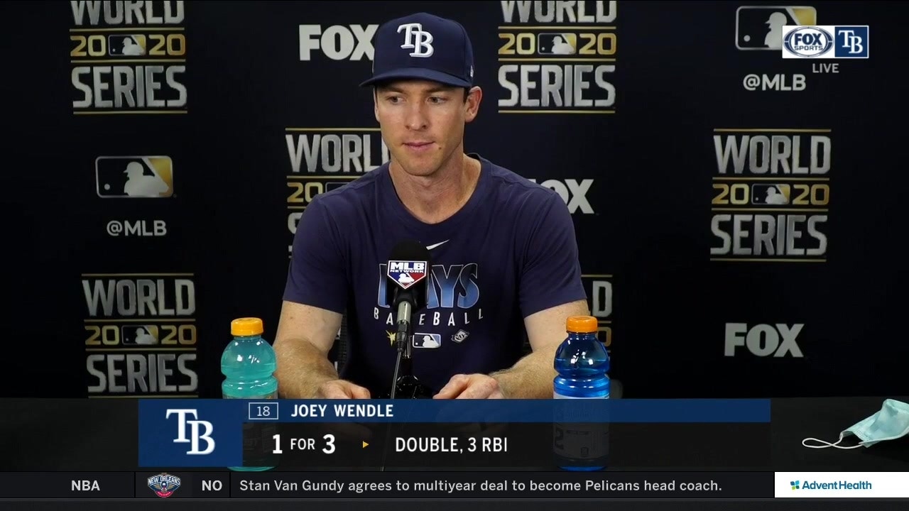 Joey Wendle talks about his 3-RBI outing after  Rays' 6-4 win in Game 2 of World Series