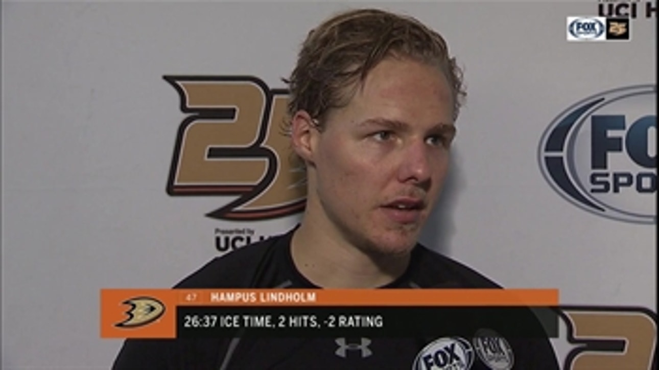 Hampus Lindholm upset, but happy with how Ducks played in loss