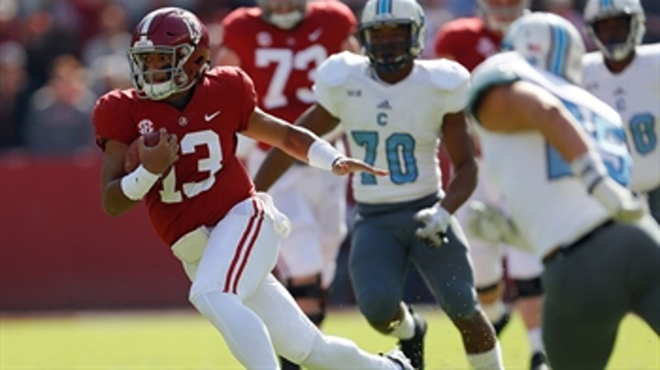 Alabama Crimson Tide rolled to a 50-17 victory over The Citadel Bulldogs