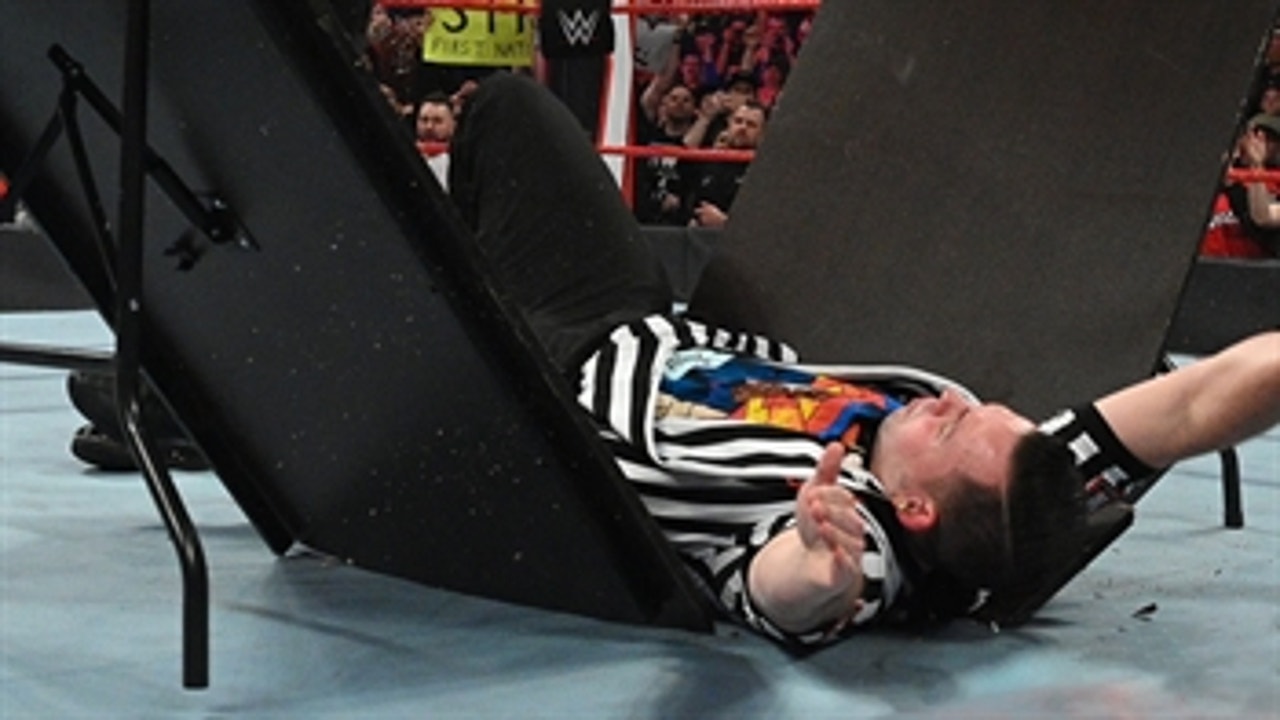 Kevin Owens smashes a WWE referee through a table: Raw, Feb. 24, 2020