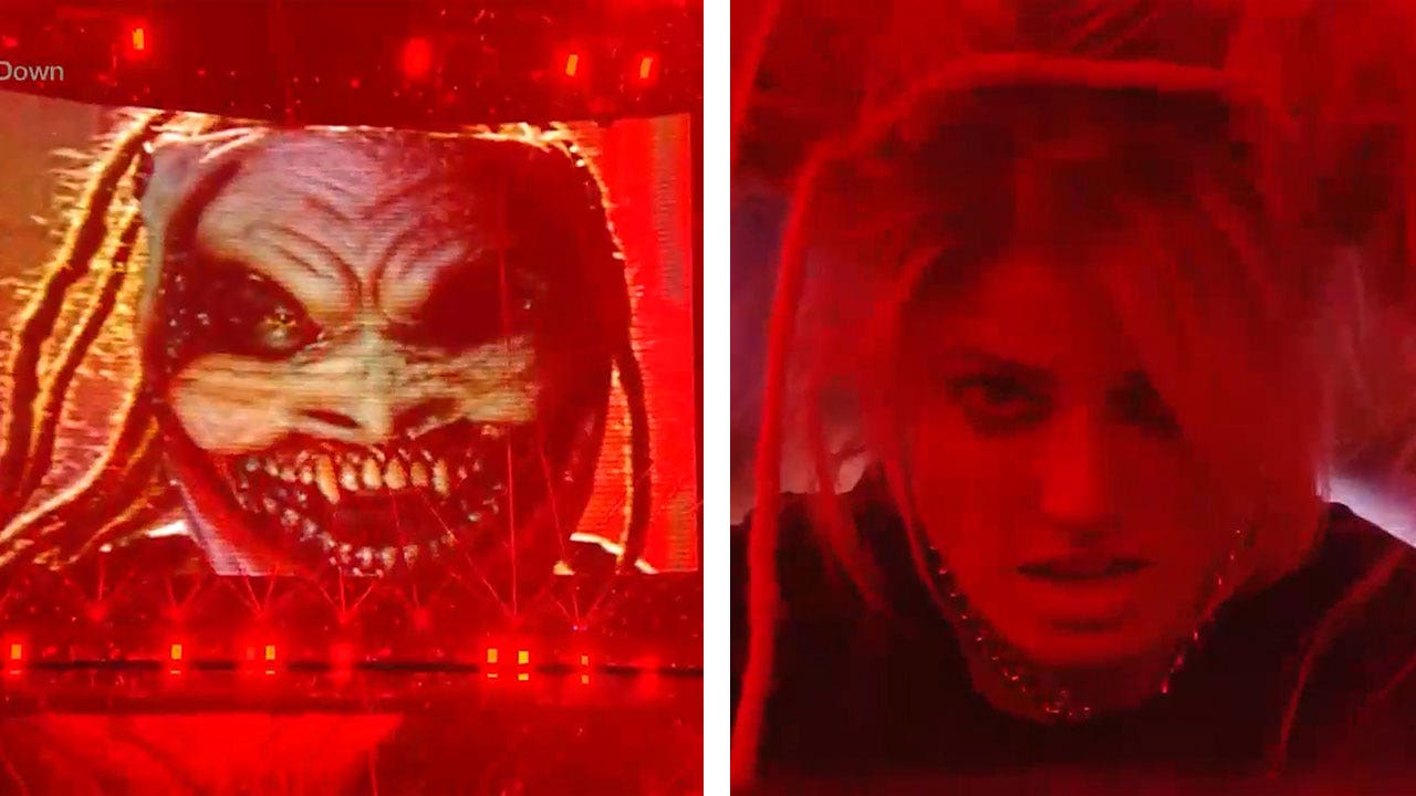 Alexa Bliss possessed by the Fiend during her match against Lacey Evans