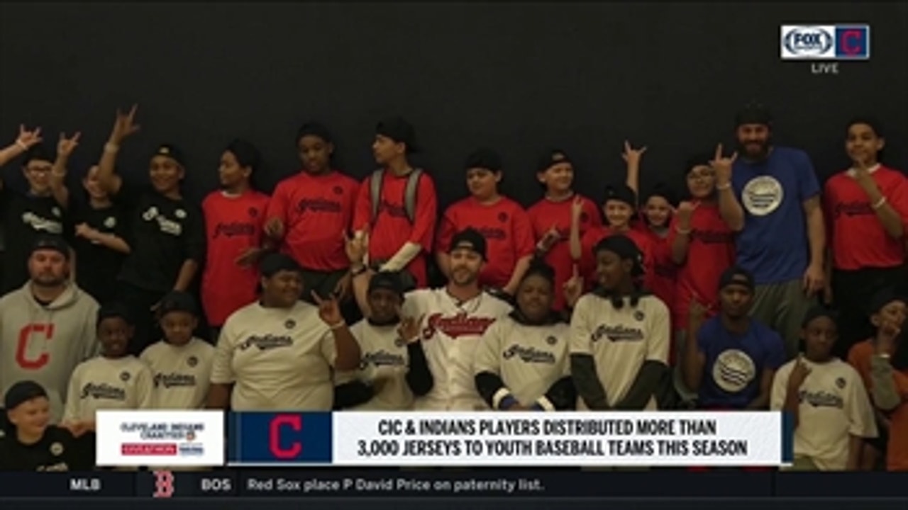 Cleveland Indians Charities, players donate over 3,000 jerseys to youth baseball teams