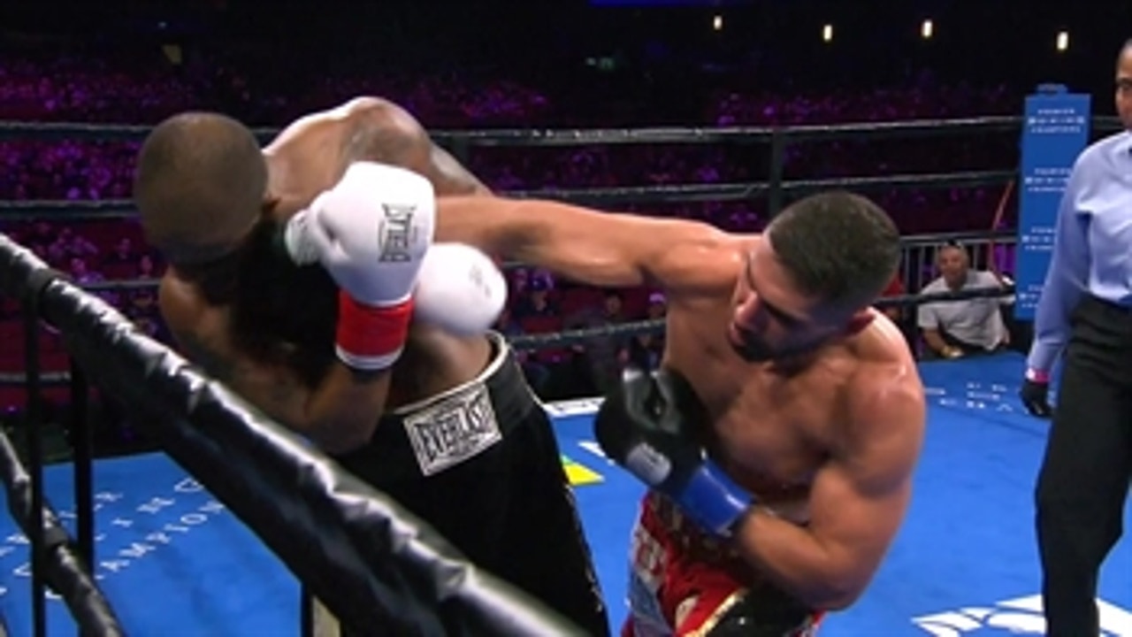 Ahmed Elbiali knocked down Allan Green in all three rounds, securing a KO victory