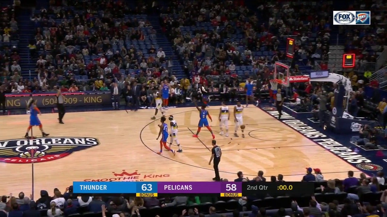 HIGHLIGHTS: Steven Adams hits the Buzzer Beater at the half