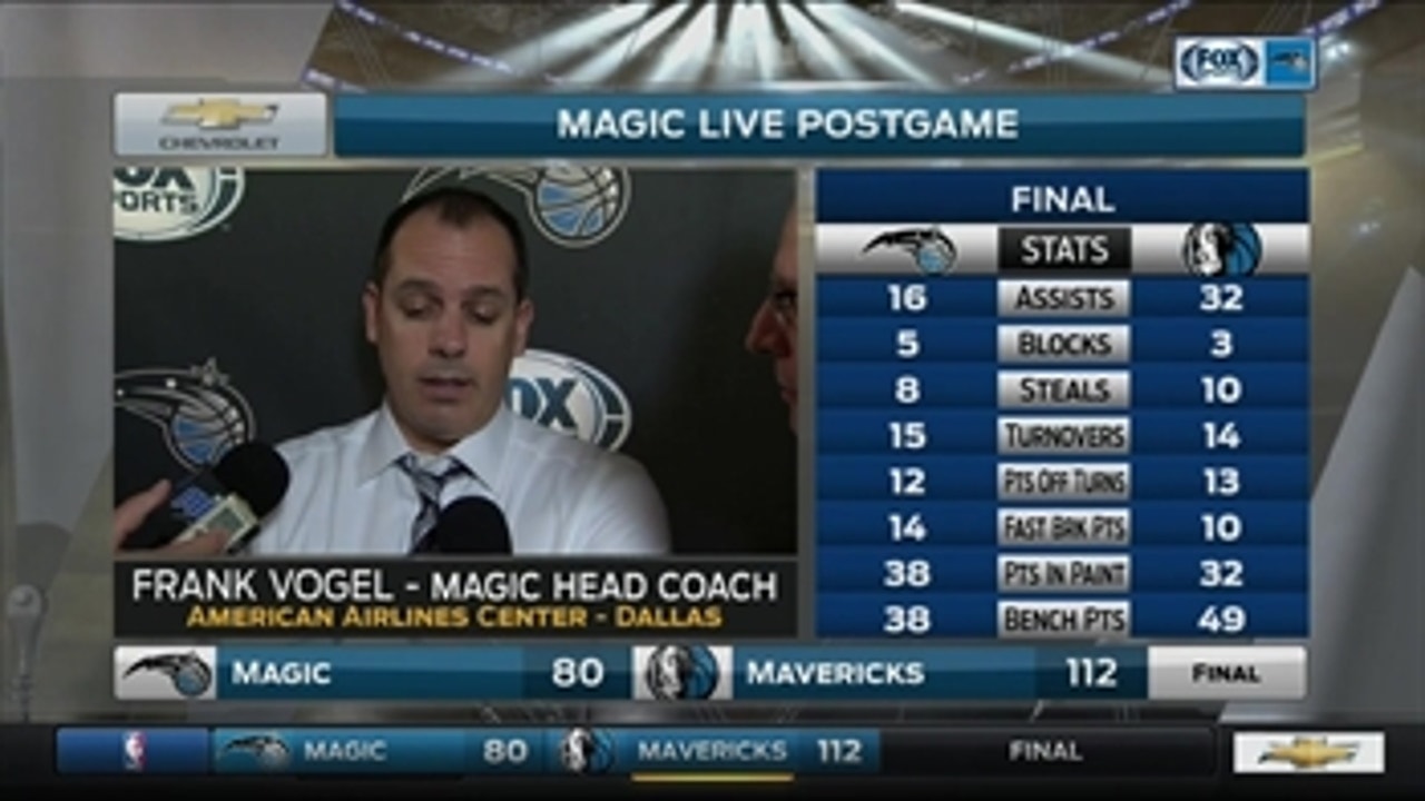 Frank Vogel says Magic gave in during big loss