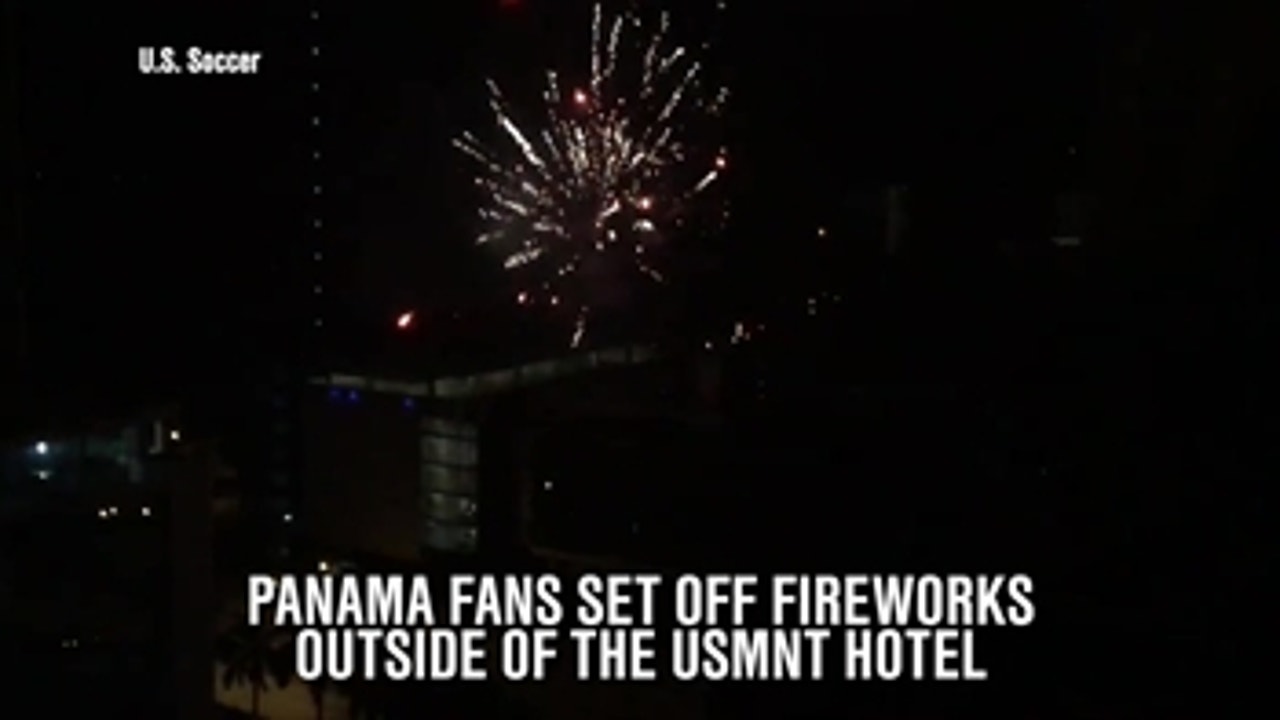 Panama fans set off fireworks outside USMNT hotel