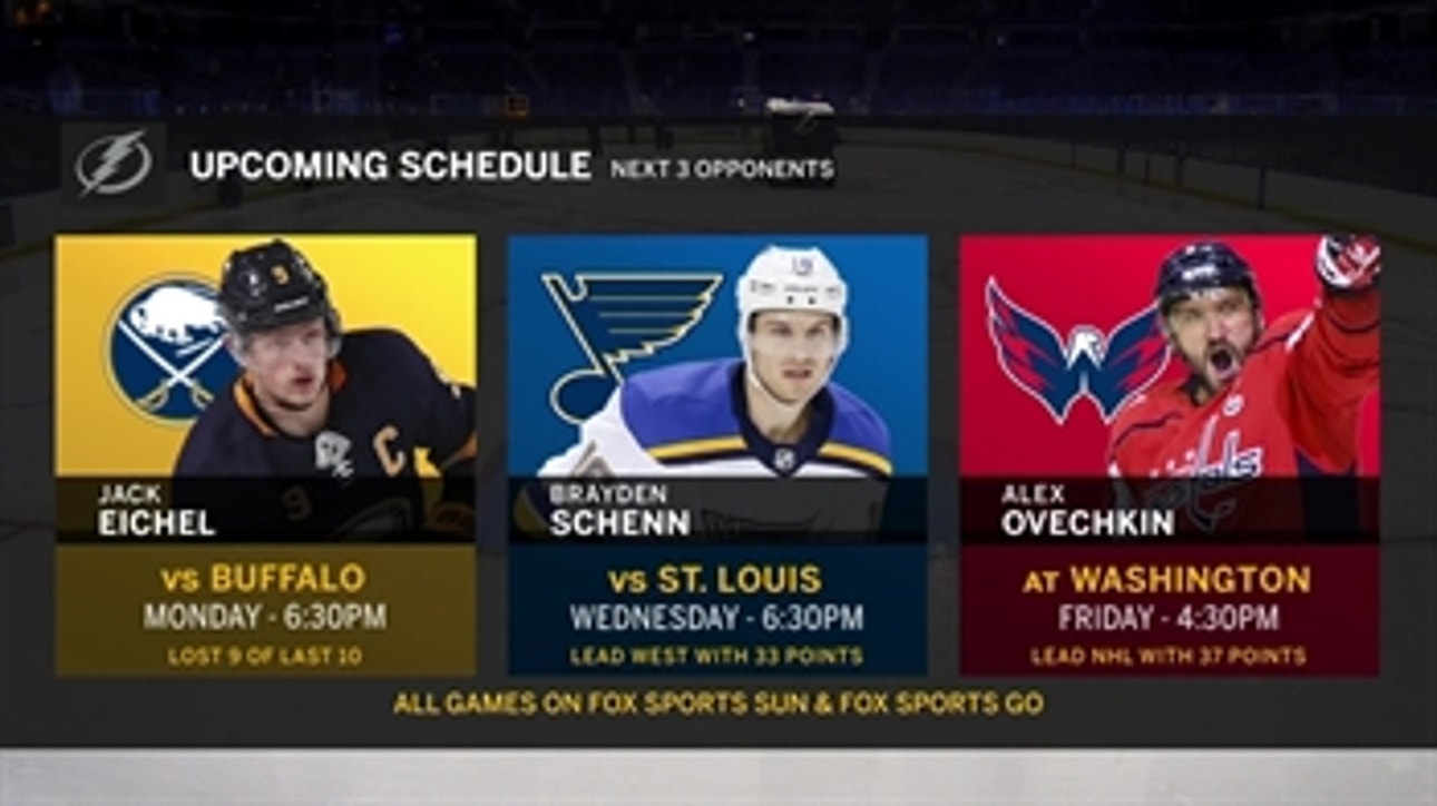 Lightning look to run win streak to 3 against visiting Sabres
