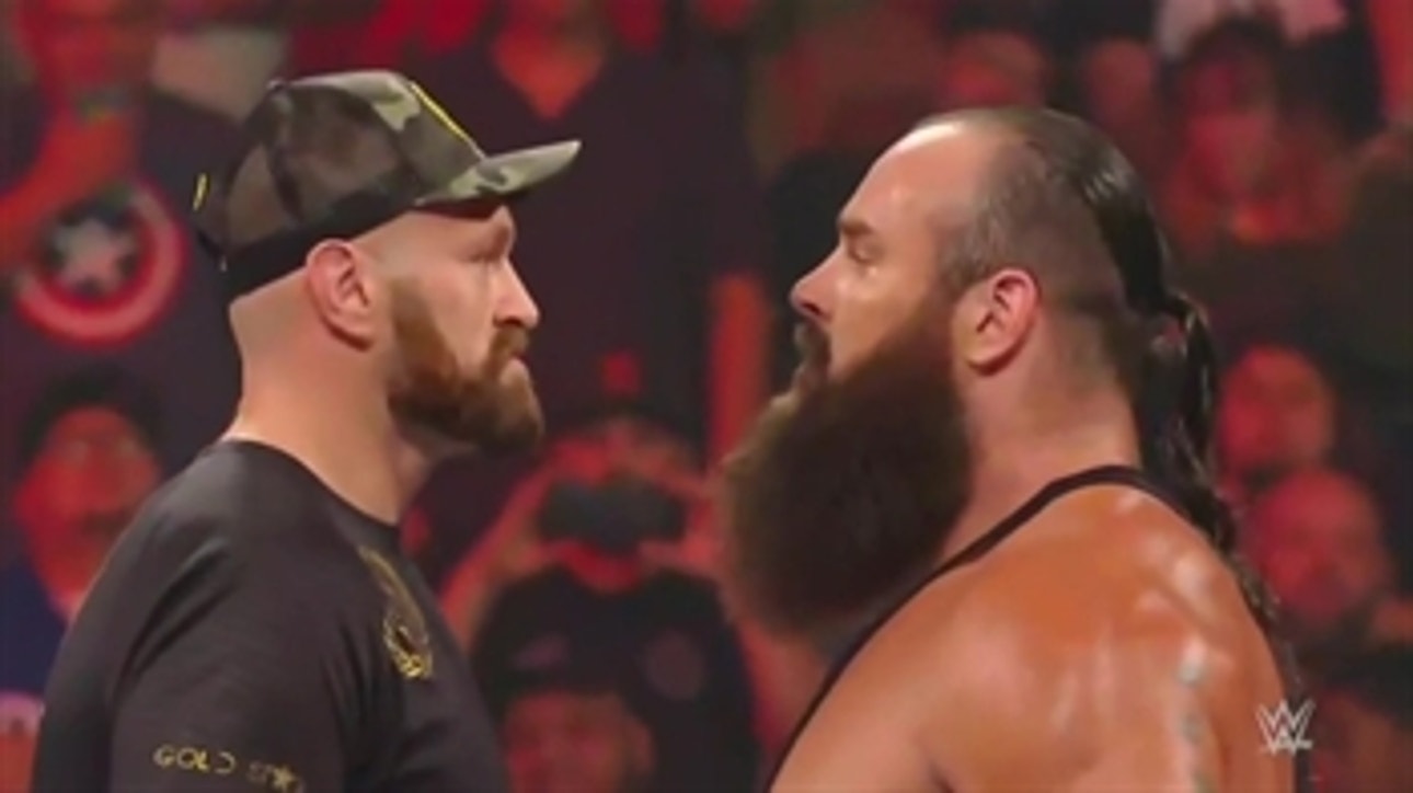 Tyson Fury and Braun Strowman go at it in the ring on Monday Night Raw