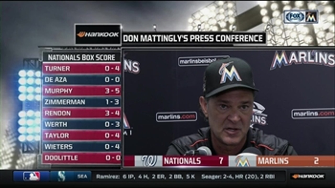 Don Mattingly breaks down Monday night's loss to the Nationals