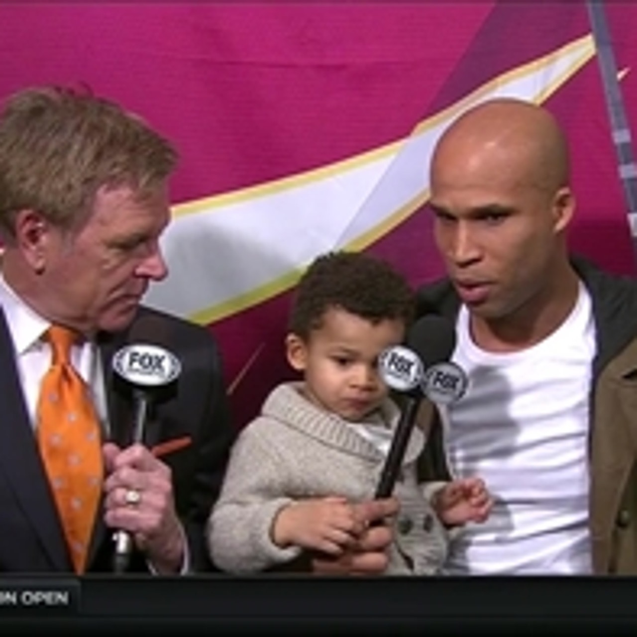 Richard Jefferson's son makes a cute post game cameo appearance