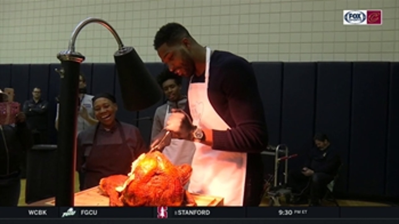 Tristan Thompson serves food, laughter at Cavs' annual Thanksgiving dinner