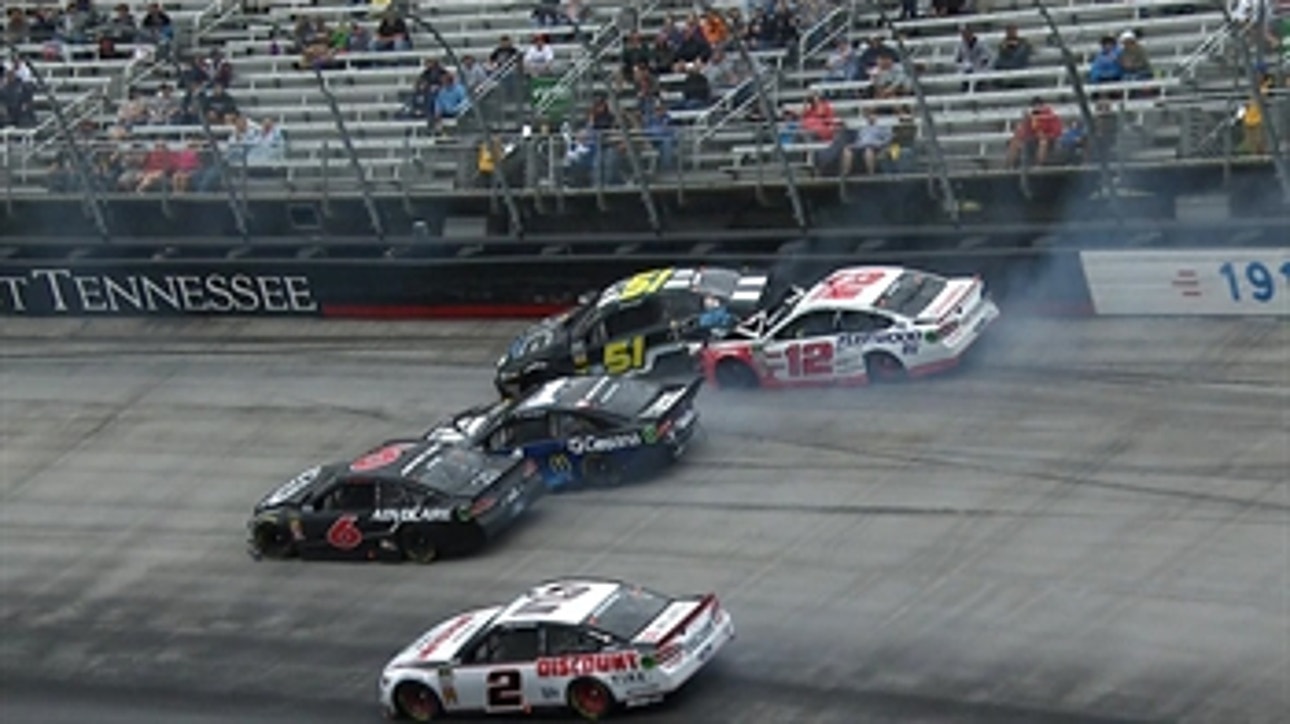 Ryan Blaney gets caught in big wreck after strong start at Bristol  | 2018 BRISTOL | FOX NASCAR