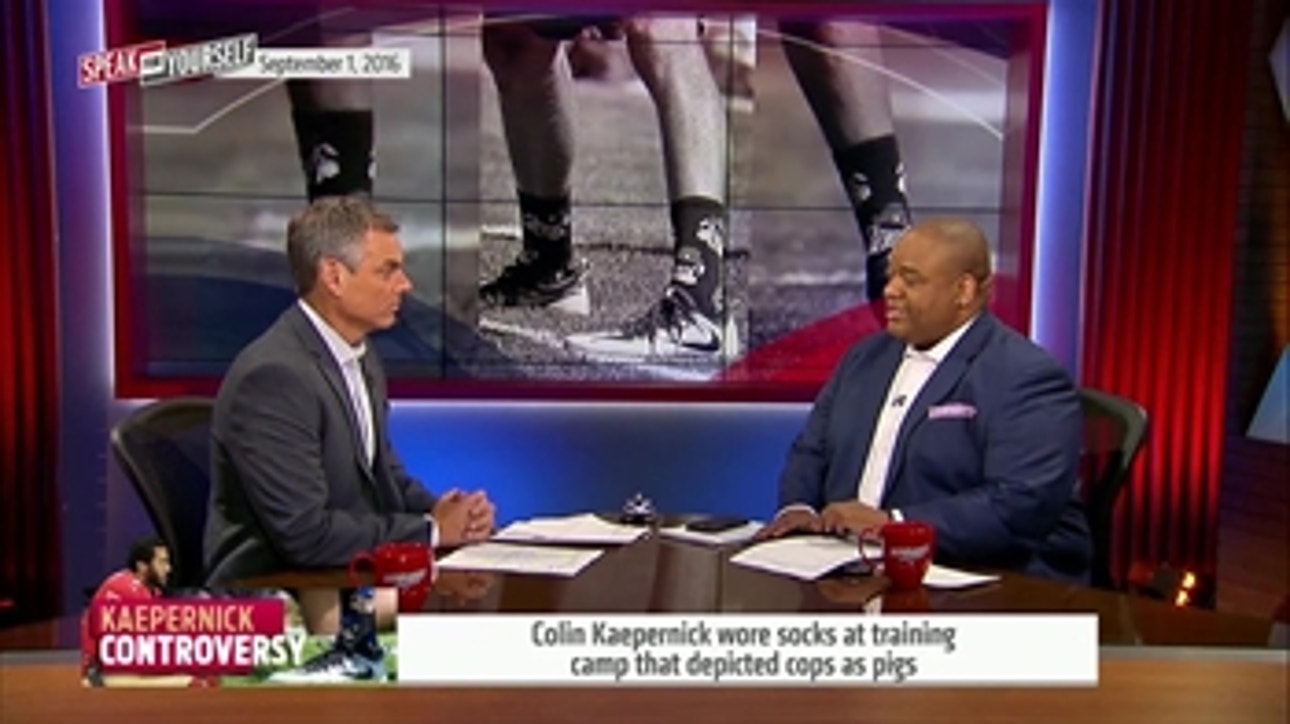 Colin Kaepernick is trolling with his pig socks - 'Speak For Yourself'