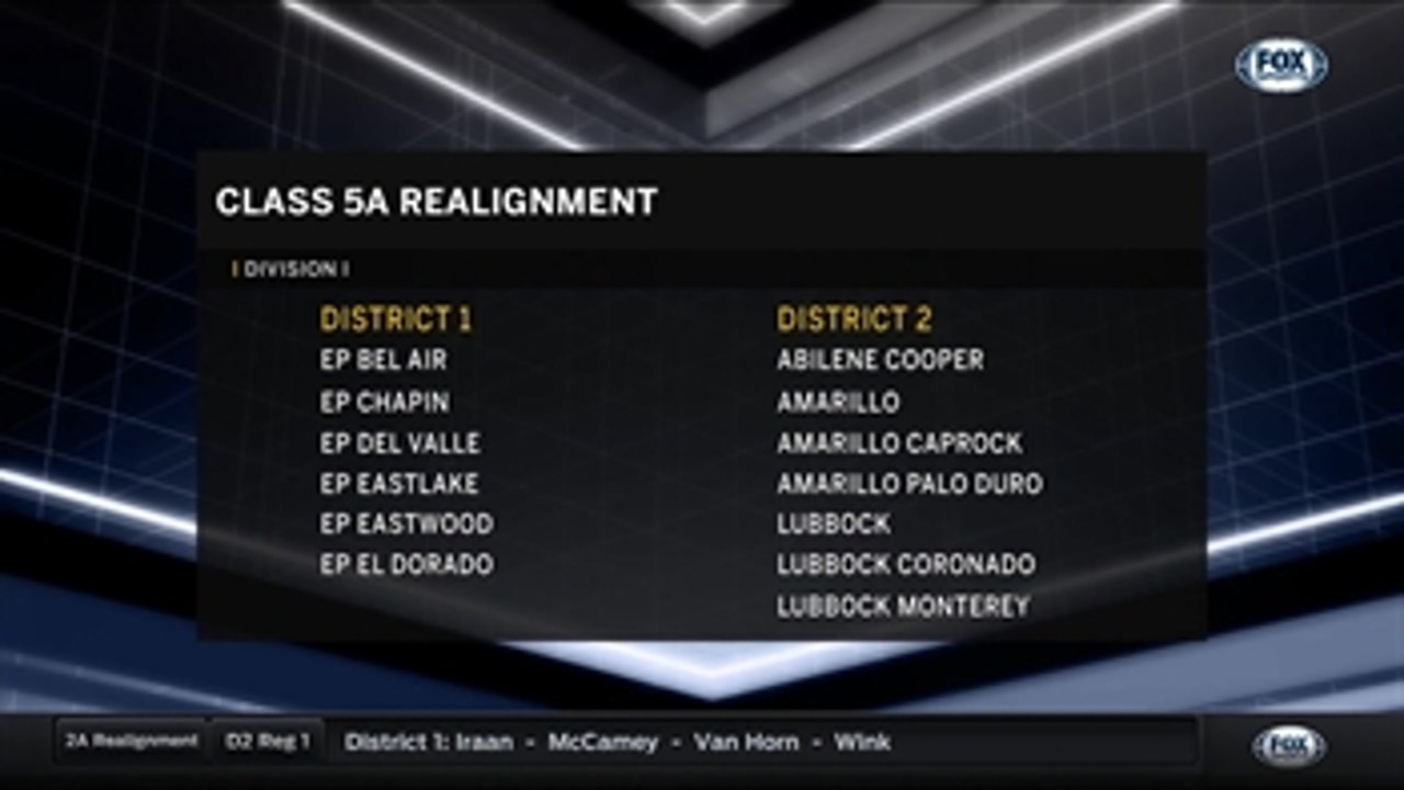New 5A Div. I Districts 1 through 4 ' UIL Realignment Special