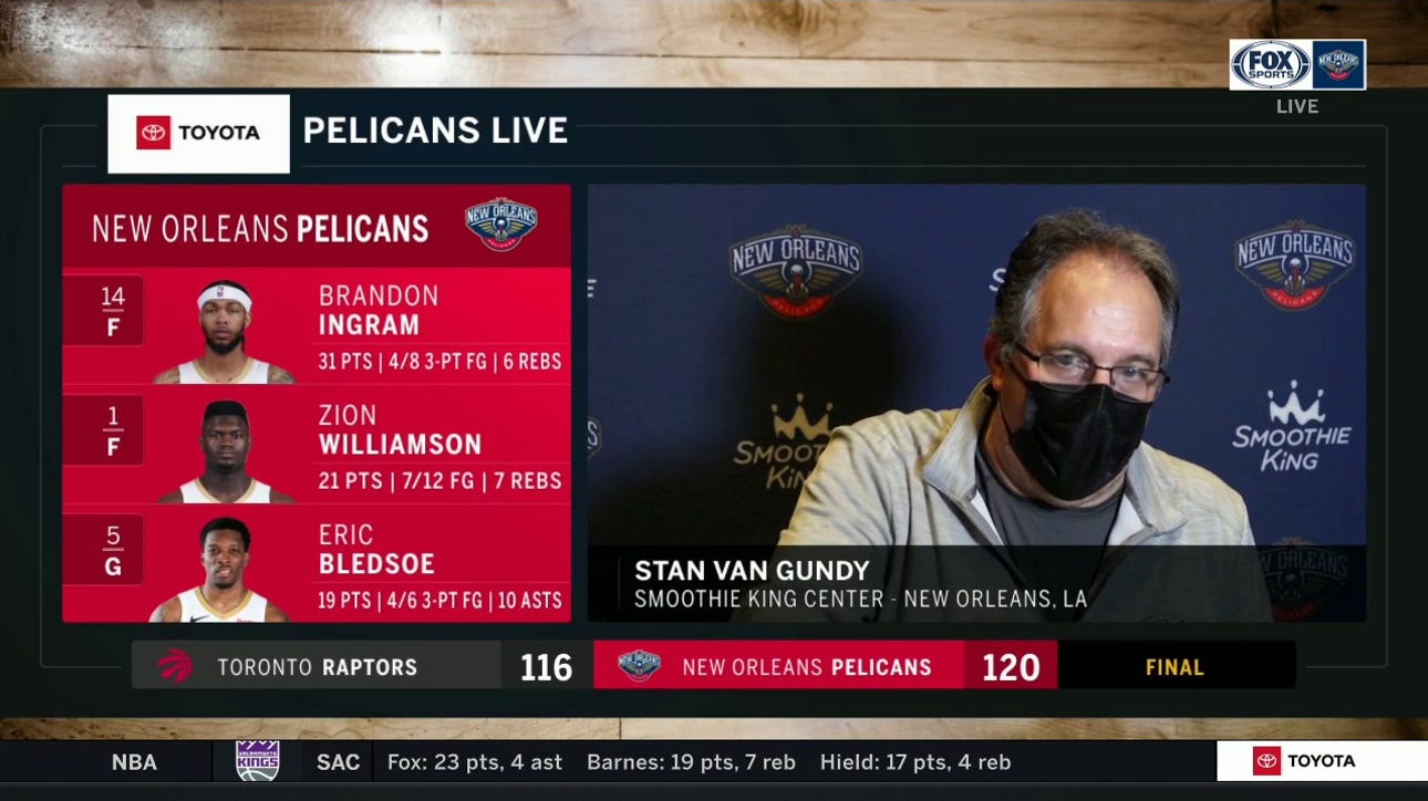Stan Van Gundy on the Pelicans 120-116 Win vs. the Raptors