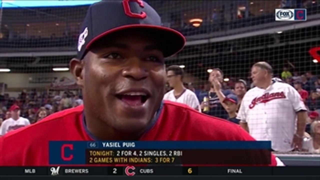 Yasiel Puig foresees exciting times, Cleveland's lineup doing damage