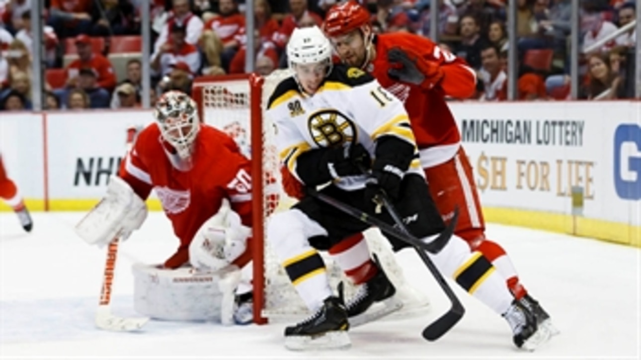 Bruins win in OT, push Red Wings to the brink
