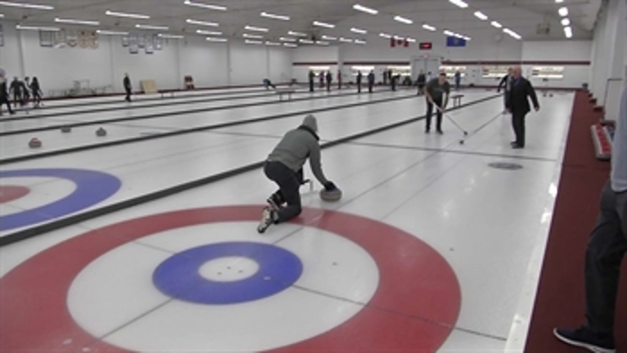 The LA Kings go curling on their off day in Edmonton