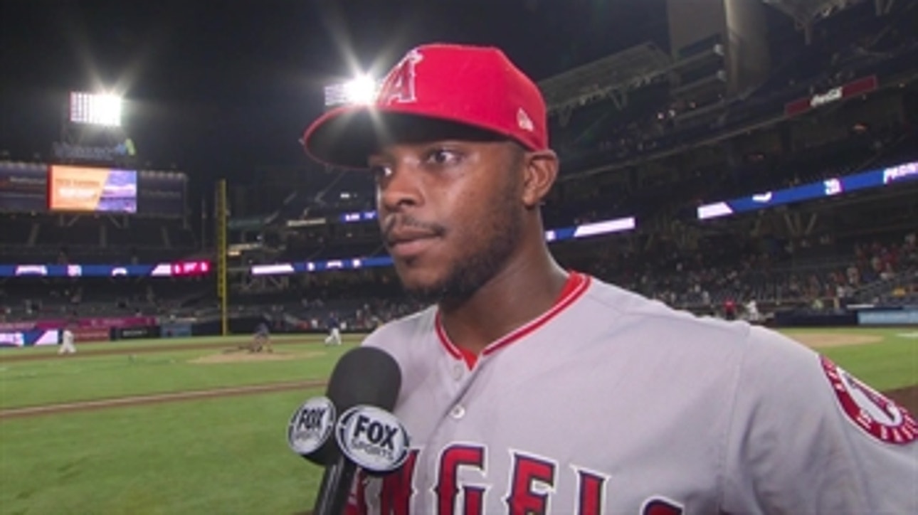 Justin Upton talks about the Angels win and his clutch home run rob against the Padres