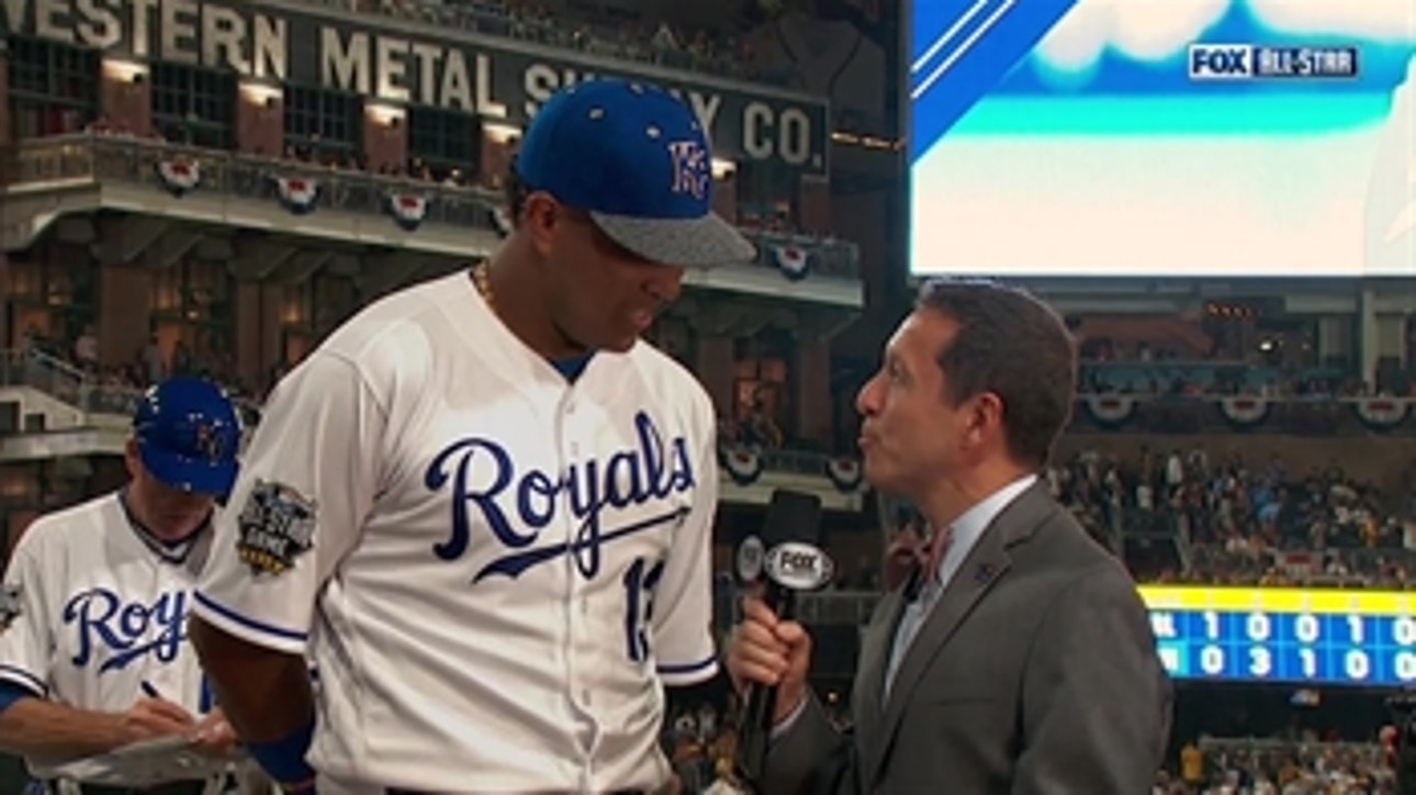 Salvador Perez speaks after an American League All-Star win