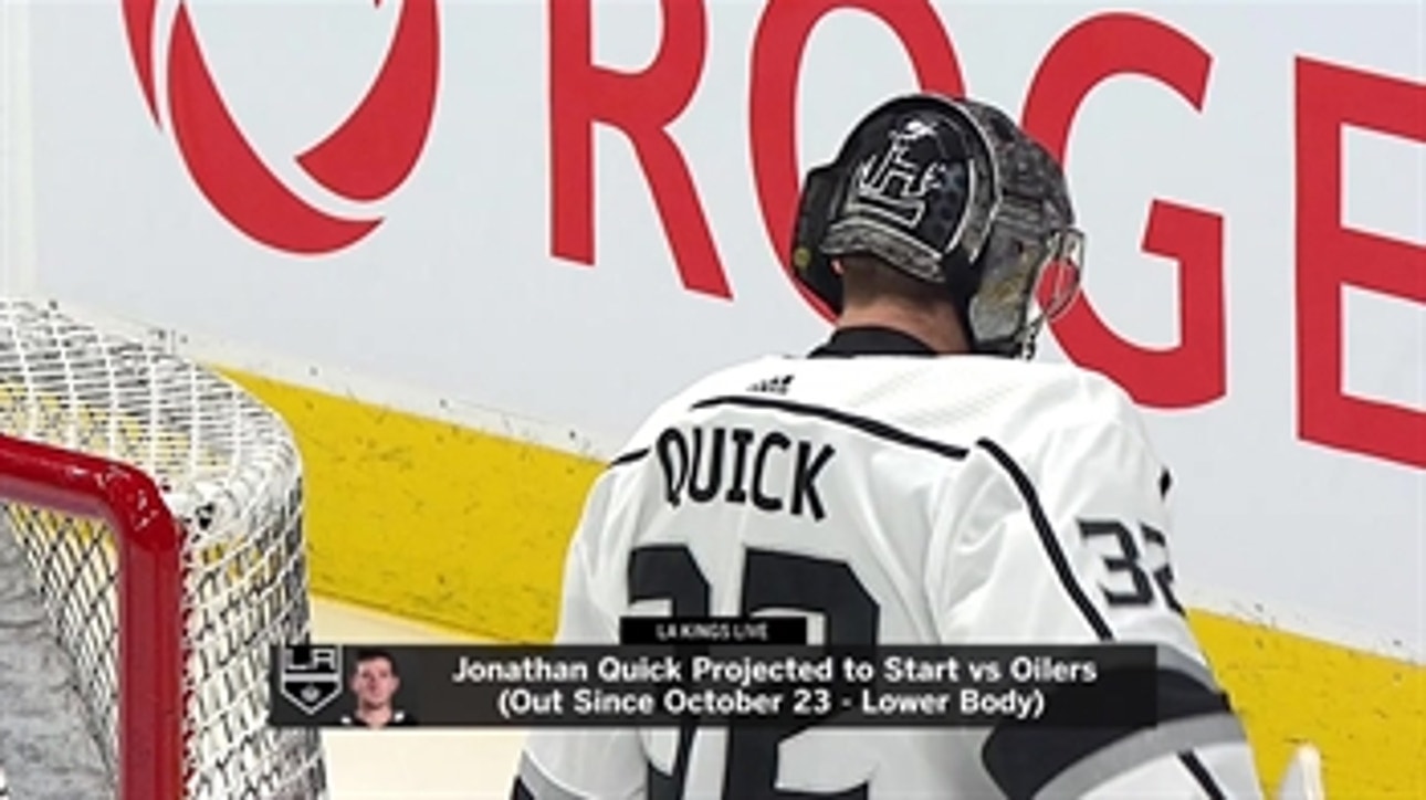 Jim Fox talks about having Jonathan Quick back at goalie after over a month out with a meniscus injury