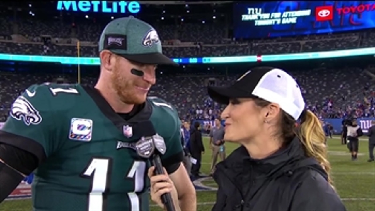 Carson Wentz tells Erin Andrews he is happy to be back in the win column