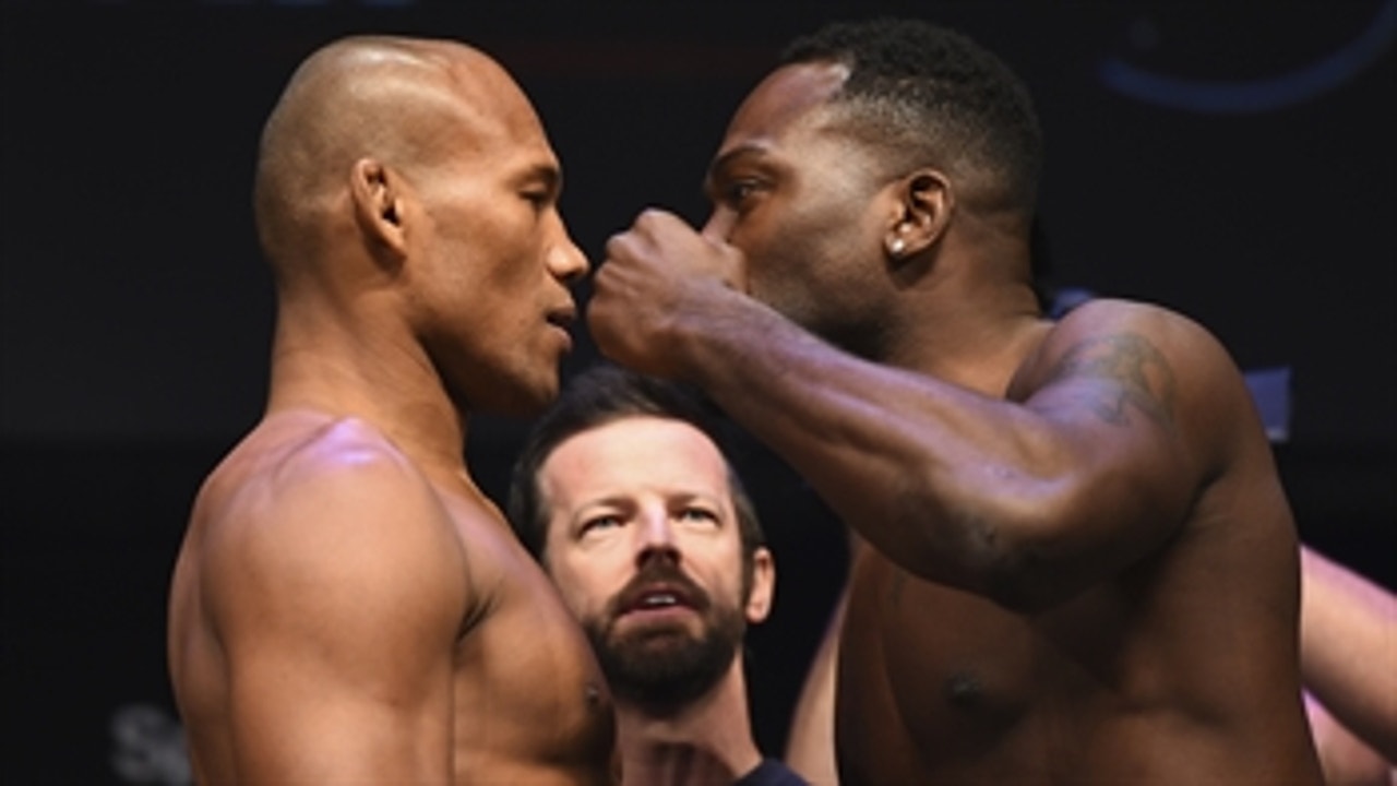 Jacare Souza vs Derek Brunson face off ' WEIGH-IN ' UFC FIGHT NIGHT