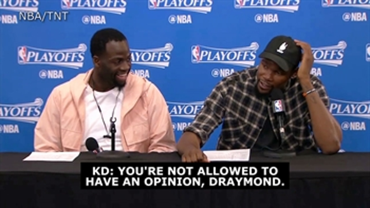 KD, Draymond joke about chemistry issues, take shots at NBA on TNT crew