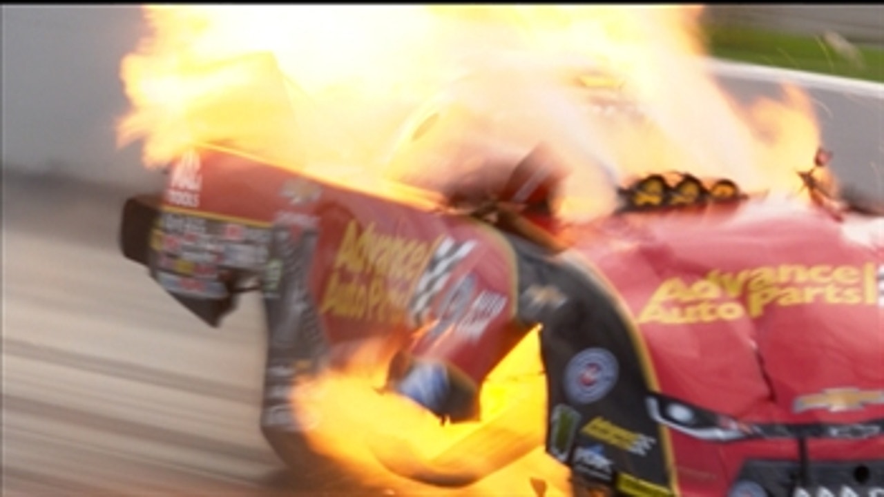 Courtney Force Walks Away from Huge Explosion | 2017 NHRA DRAG RACING