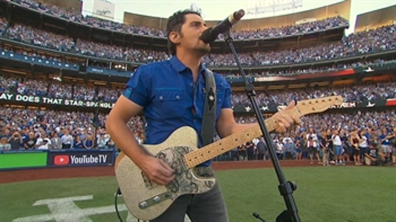 Watch Brad Paisley sing the National Anthem before Game 2 of the World Series