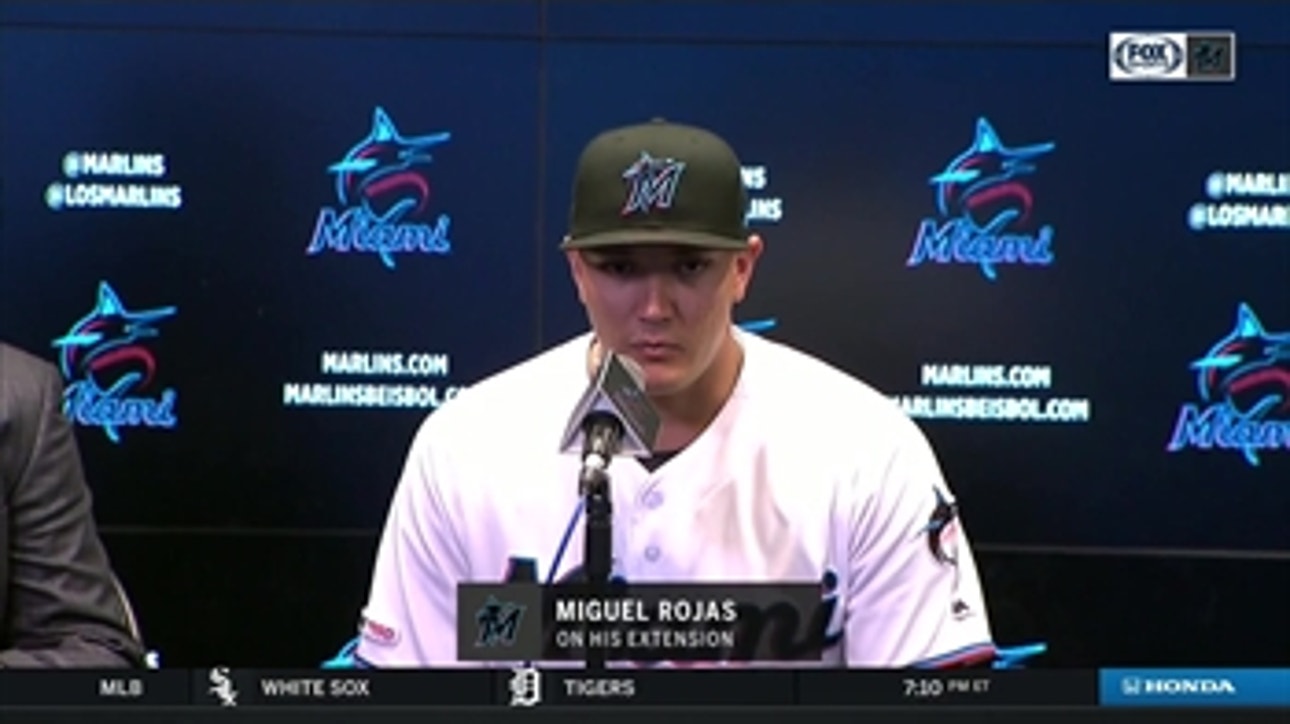 Miguel Rojas gets emotional about contract extension with Marlins