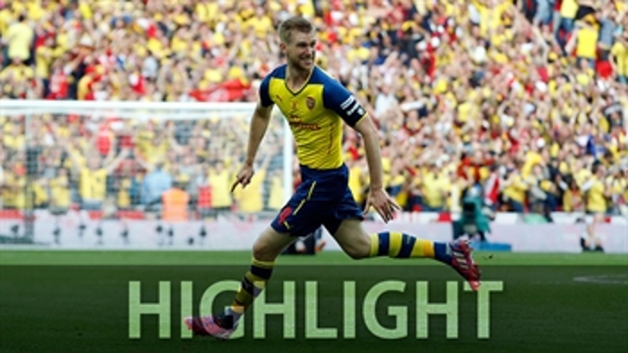 Arsenal takes commanding lead in FA Cup final with Mertesacker's header