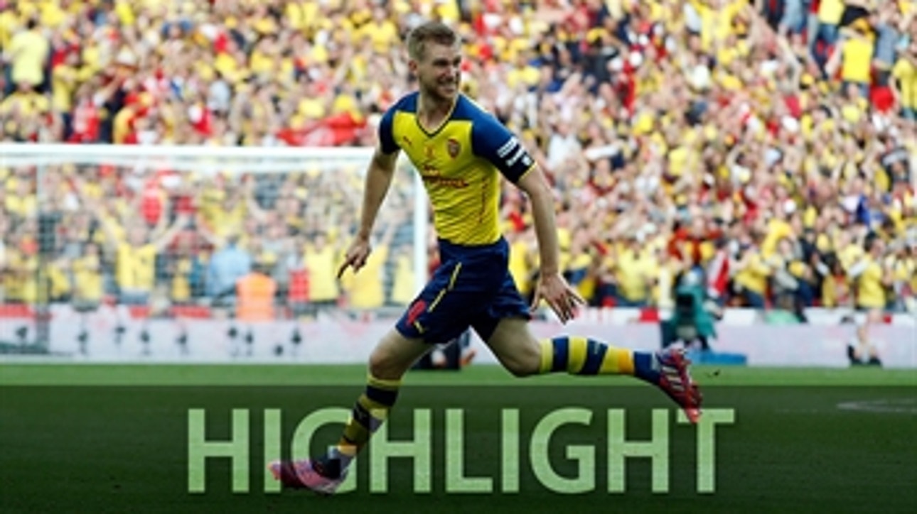 Arsenal takes commanding lead in FA Cup final with Mertesacker's header