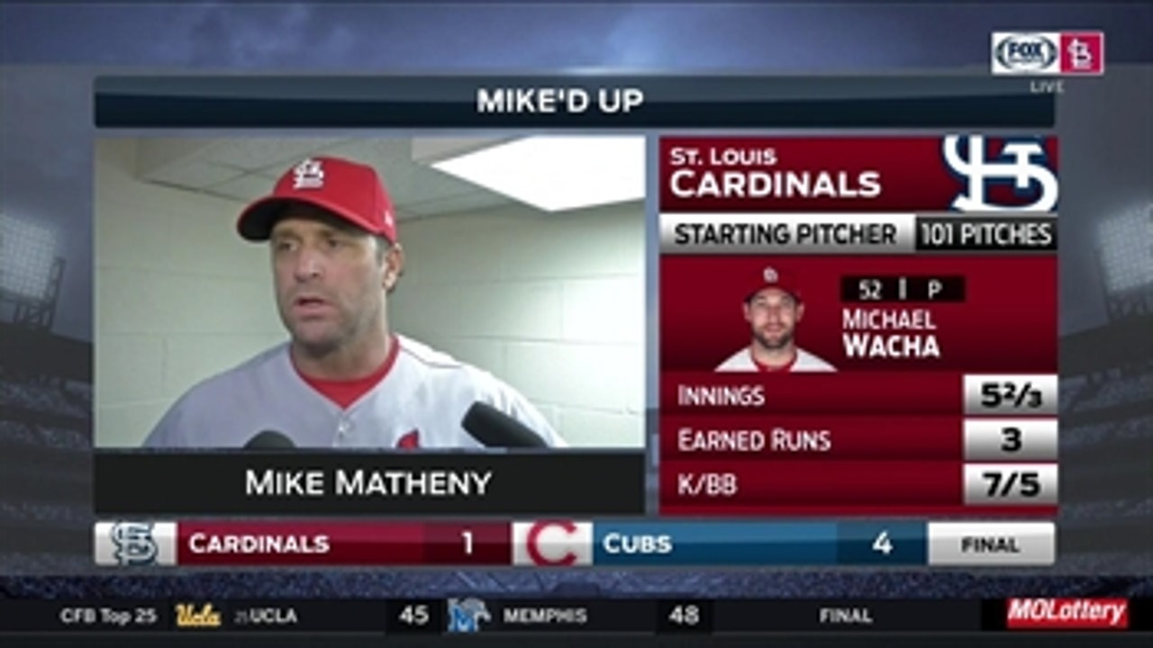 Mike Matheny after Cardinals' loss to Cubs: 'We've gotta play a little bit better'