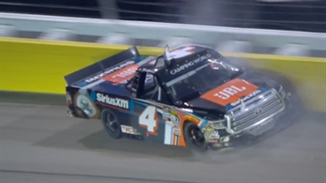 Jesse Little turns Todd Gilliland into the wall at Las Vegas ' 2018 TRUCK SERIES ' FOX NASCAR