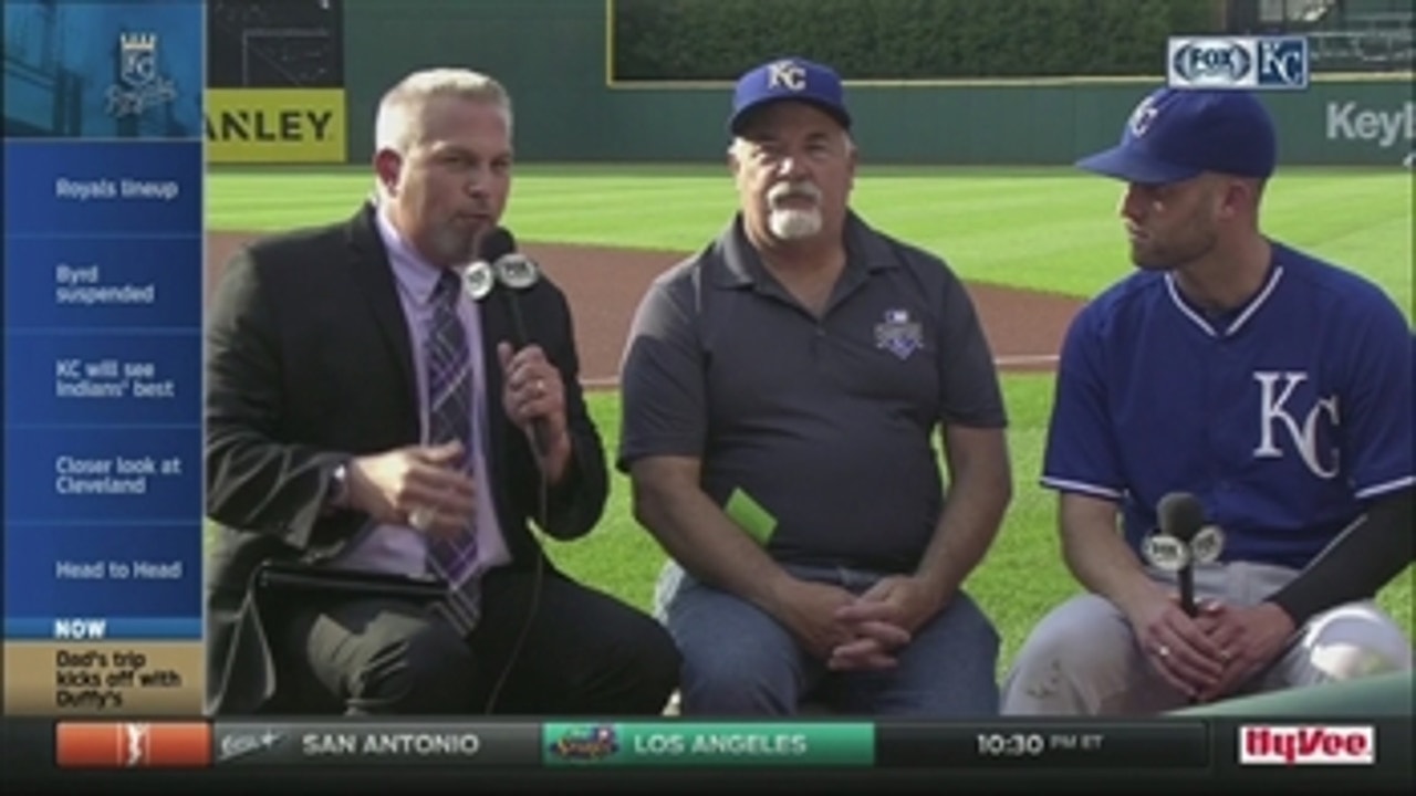 Danny Duffy and his dad talk bear suit