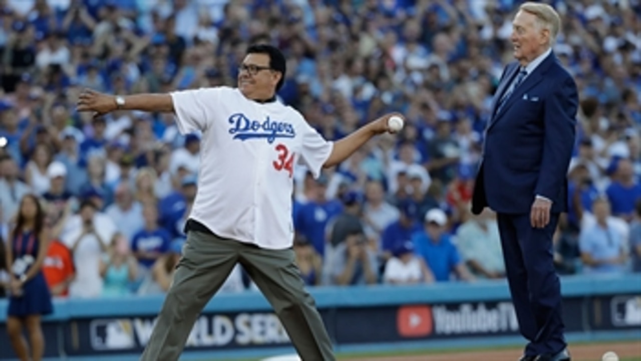 Valenzuela throws out first pitch, 07/19/2022